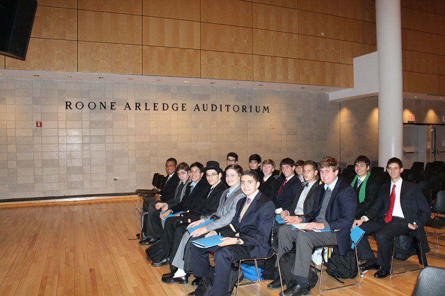 18 Belen Columbia Delgation awaiting Opening Ceremonies in the Roone Arledge Auditorium