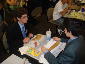 40  Daniel Cepero and Matthew Fernandez break for lunch