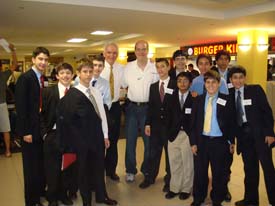 42  Dr. Orlando Gutierrez, Belen's first MUN Moderator (1993-97), with Mr. Collins.