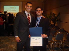 52 Jonathan Godoy award winning position paper congratulated by Christian Ochoa, FIMUN Faculty Advisor