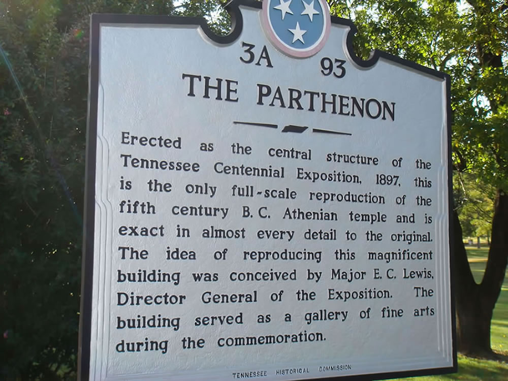 5 Parthenon Sign in Centennial Park