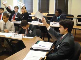 37 Matthew Fernandez casts a vote in the Security Council