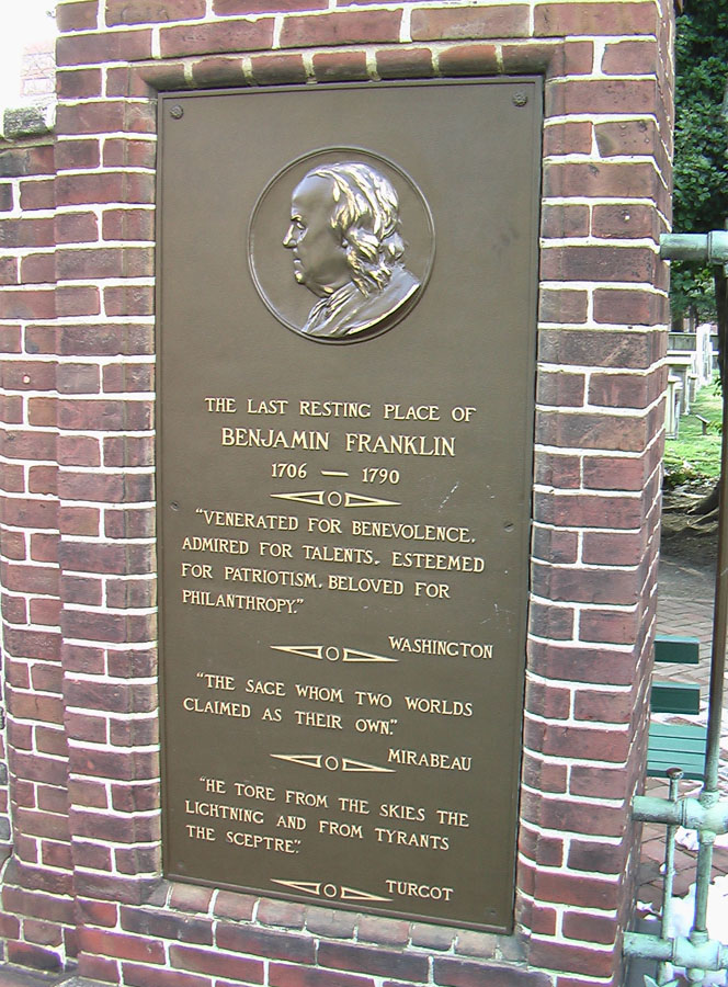 11. Benjamin Franklin gravesite